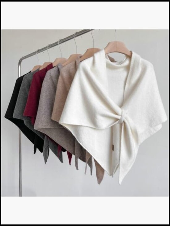 Knit Pashmina Shawl Wrap Soft Stretchy Versatile All Seasons Elegant Chic - Picture 5 of 6